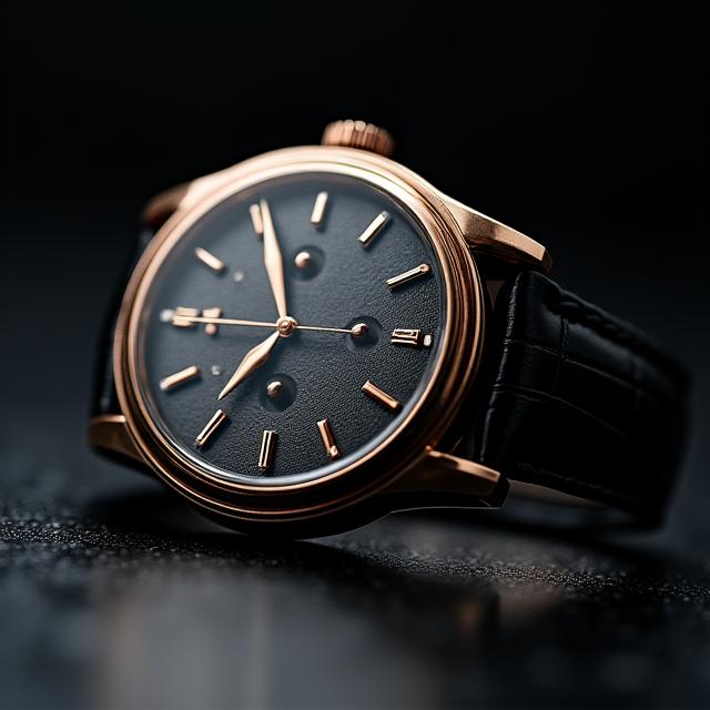 Luxury watch product shot on a dark background