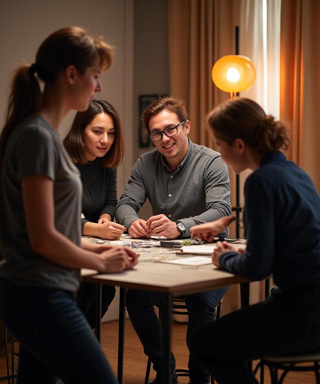 A behind-the-scenes shot of the Lens & Lattice team collaborating on a project.